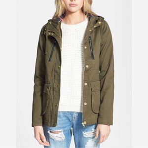 Topshop Duke Hooded Jacket in Army Green Women’s Size 12